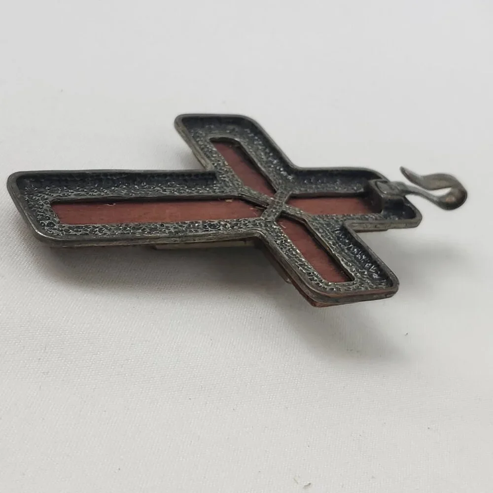 Metal & Wooden Rhinestone Large Cross Pendant - Picture 8 of 8